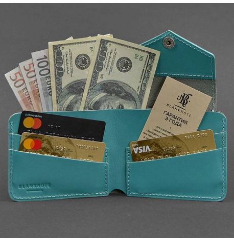 Портмоне жіноче з натуральної шкіри 4.2 (бірюзове)