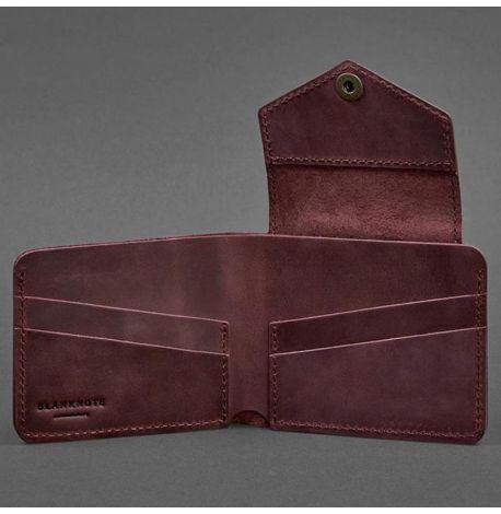 Портмоне з натуральної шкіри 4.2 (бордове) шкіра Crazy Horse