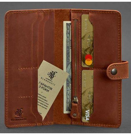 Портмоне з натуральної шкіри 7.0 (світло-коричневе) шкіра Crazy Horse