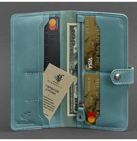Портмоне з натуральної шкіри 7.0 (бірюзове)