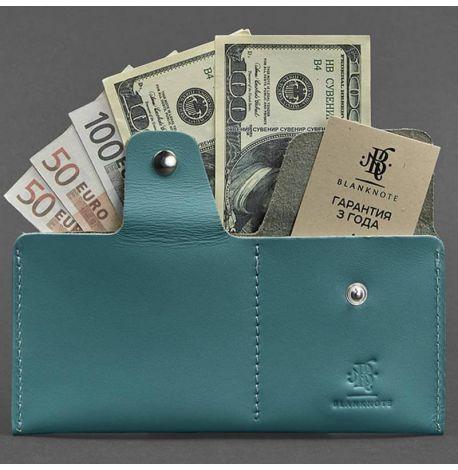 Портмоне-купюрник з натуральної шкіри 8.0 (бірюзове)