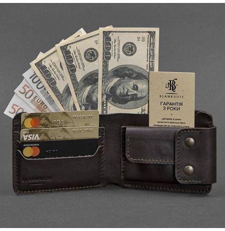 Мужское портмоне из натуральной кожи Zeus 9.0 (темно-коричневое) кожа Krast