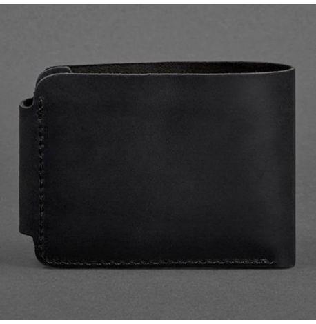 Мужское портмоне из натуральной кожи Zeus 9.0 (черное) кожа Crazy Horse