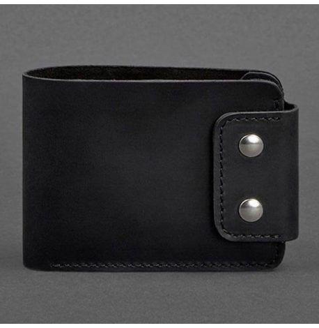 Мужское портмоне из натуральной кожи Zeus 9.0 (черное) кожа Crazy Horse