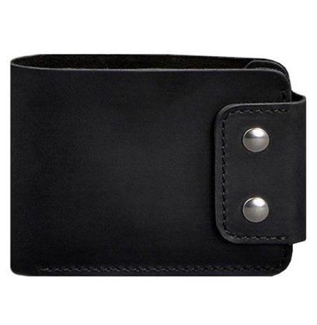 Мужское портмоне из натуральной кожи Zeus 9.0 (черное) кожа Crazy Horse