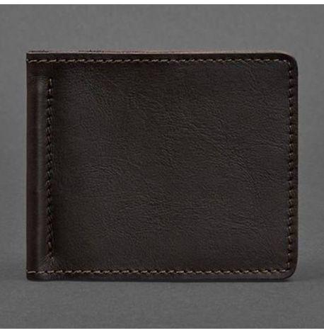 Зажим для денег кожаный 1.0 (темно-коричневый) кожа Krast