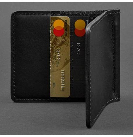 Зажим для грошей шкіряний 1.0 (чорний) шкіра Krast