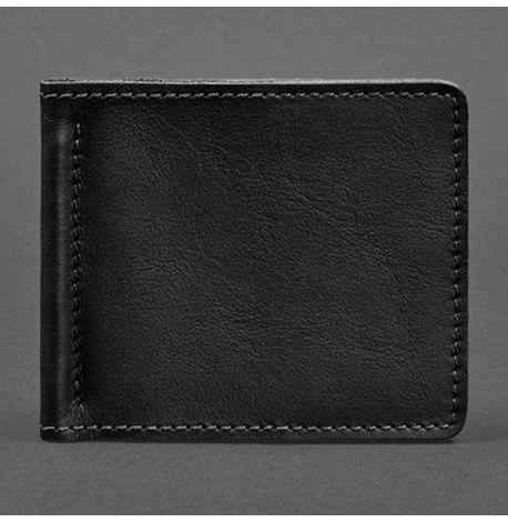 Зажим для грошей шкіряний 1.0 (чорний) шкіра Krast