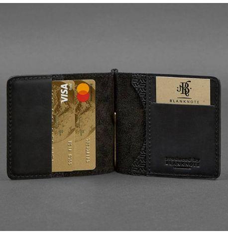 Зажим для денег кожаный 1.0 Карбон (черный)