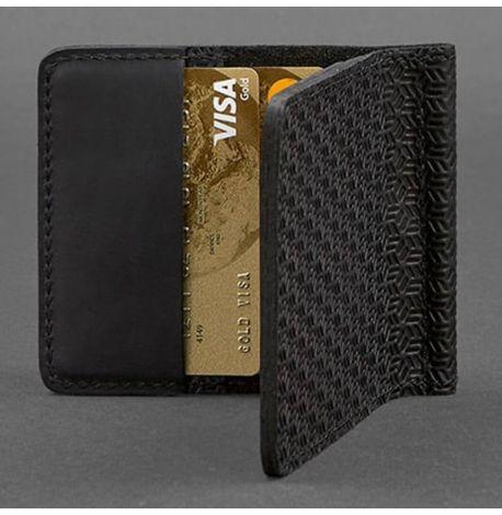 Зажим для денег кожаный 1.0 Карбон (черный)