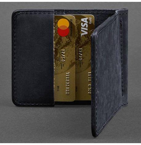 Зажим для грошей шкіряний 1.0 (синій)