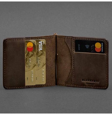 Зажим для денег кожаный 1.0 (темно-коричневый)