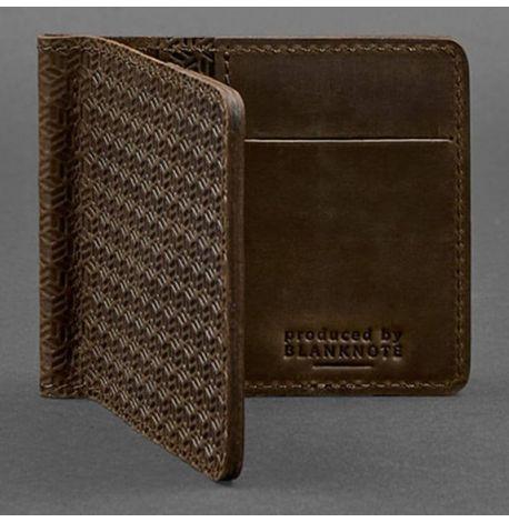Зажим для денег кожаный 1.0 Карбон (темно-коричневый)