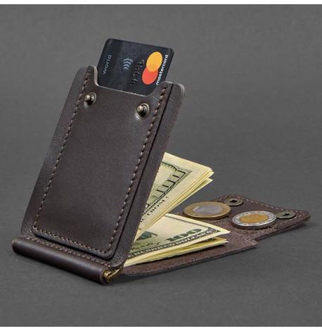 Зажим для денег кожаный 10.0 (темно-коричневый)