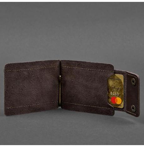 Зажим для денег кожаный 10.0 (темно-коричневый)