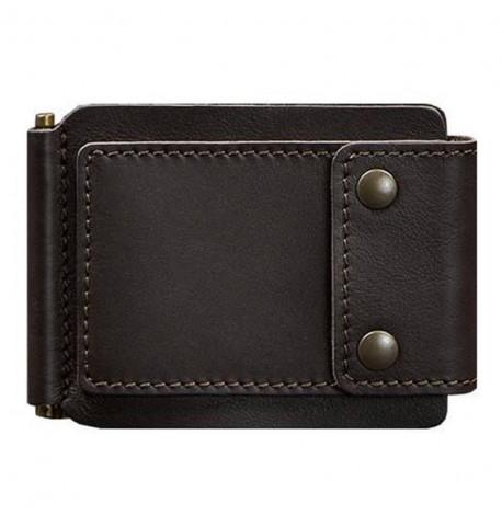 Зажим для денег кожаный 10.0 (темно-коричневый)