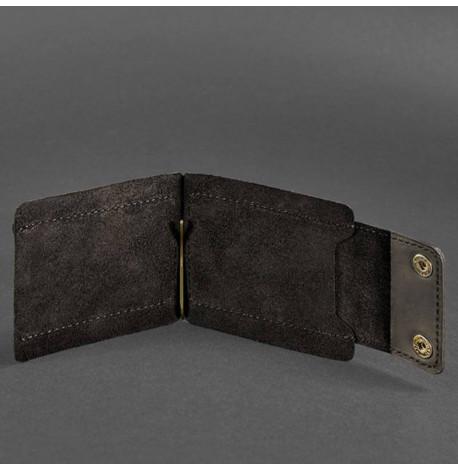 Зажим для денег кожаный 10.0 (кожа crazy horse) темно-коричневый