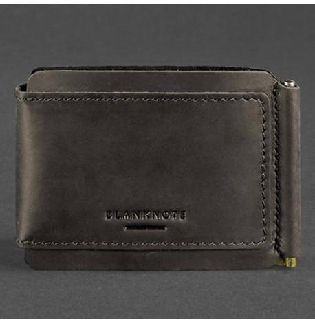 Зажим для денег кожаный 10.0 (кожа crazy horse) темно-коричневый