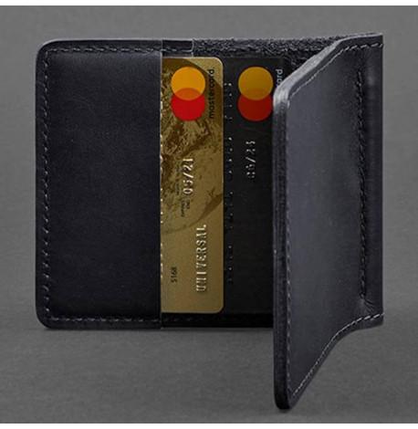 Зажим для денег кожаный 1.0 (темно-синий) кожа Krast