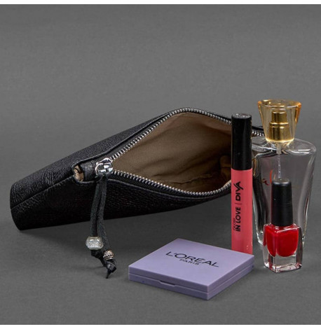 Косметичка з натуральної шкіри "Онікс" (чорна)