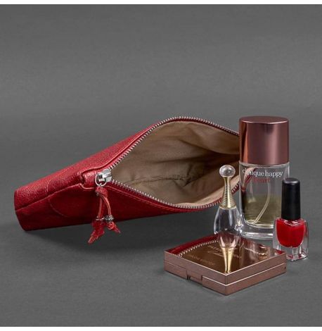 Косметичка из натуральной кожи "Рубин" (красная)