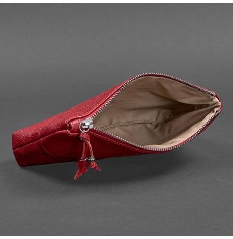 Косметичка из натуральной кожи "Рубин" (красная)