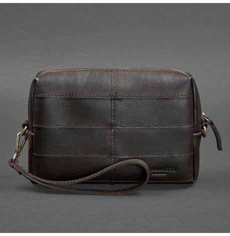Кожаная косметичка-несессер 3.1 (темно-коричневая) кожа Krast