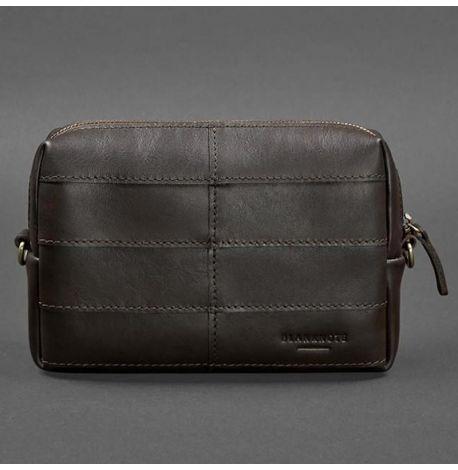 Кожаная косметичка-несессер 3.1 (темно-коричневая) кожа Krast