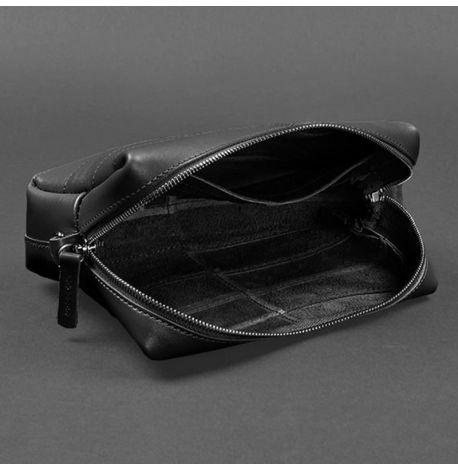 Шкіряна косметичка-несесер 3.1 (чорна) шкіра Krast