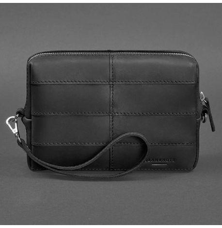 Кожаная косметичка-несессер 3.1 (черная) кожа Crazy Horse