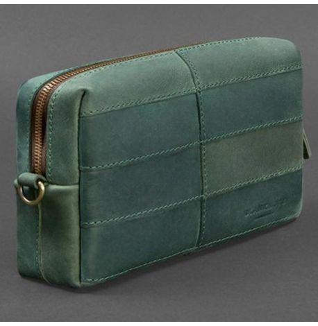 Кожаная косметичка-несессер 3.1 (зеленая) кожа Crazy Horse