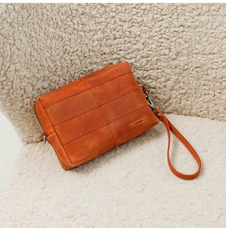 Шкіряна косметичка-несесер 3.1 (світло-коричнева) шкіра Crazy Horse