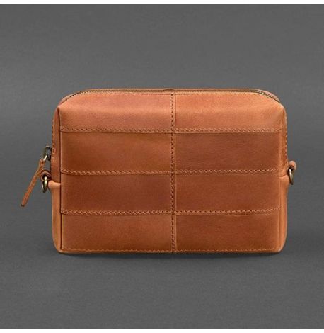 Шкіряна косметичка-несесер 3.1 (світло-коричнева) шкіра Crazy Horse