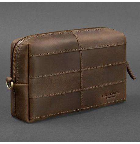 Кожаная косметичка-несессер 3.1 (темно-коричневая) кожа Crazy Horse