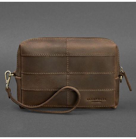 Кожаная косметичка-несессер 3.1 (темно-коричневая) кожа Crazy Horse