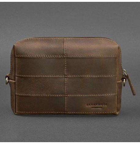 Кожаная косметичка-несессер 3.1 (темно-коричневая) кожа Crazy Horse