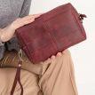 Шкіряна косметичка-несесер 3.1 (бордова) шкіра Crazy Horse