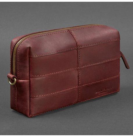 Шкіряна косметичка-несесер 3.1 (бордова) шкіра Crazy Horse
