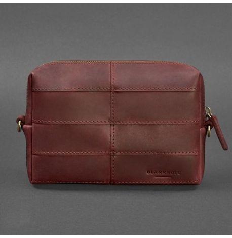 Шкіряна косметичка-несесер 3.1 (бордова) шкіра Crazy Horse