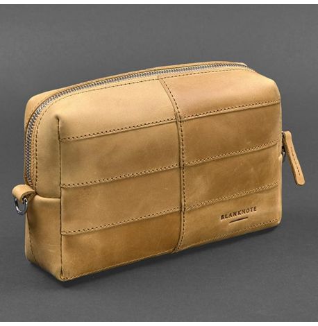 Кожаная косметичка-несессер 3.1 (желтая) кожа Crazy Horse