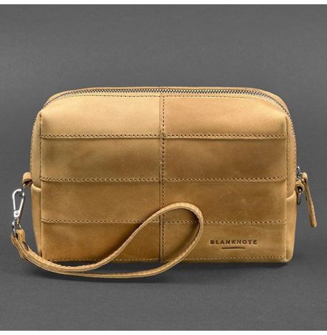 Кожаная косметичка-несессер 3.1 (желтая) кожа Crazy Horse