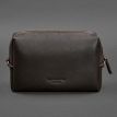 Кожаная косметичка-несессер (темно-коричневая) кожа Krast