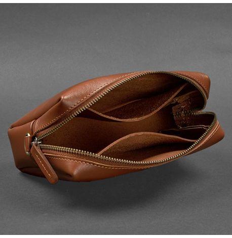 Шкіряна косметичка-несесер (світло-коричнева) шкіра Krast