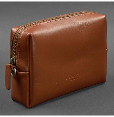 Шкіряна косметичка-несесер (світло-коричнева) шкіра Krast