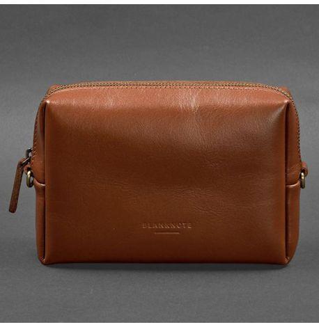 Шкіряна косметичка-несесер (світло-коричнева) шкіра Krast