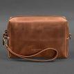 Кожаная косметичка-несессер (светло-коричневая) кожа Crazy Horse