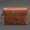 Кожаная косметичка-несессер (светло-коричневая) кожа Crazy Horse