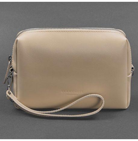 Шкіряна косметичка-несесер (світло-бежева) шкіра Krast