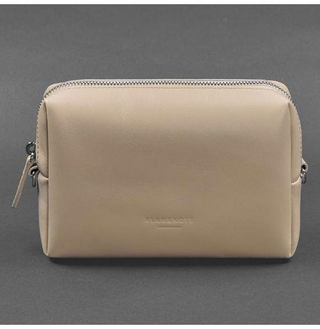 Шкіряна косметичка-несесер (світло-бежева) шкіра Krast