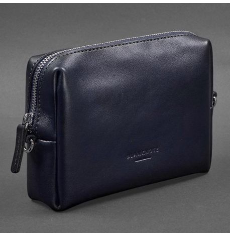 Шкіряна косметичка-несесер (темно-синя) шкіра Krast